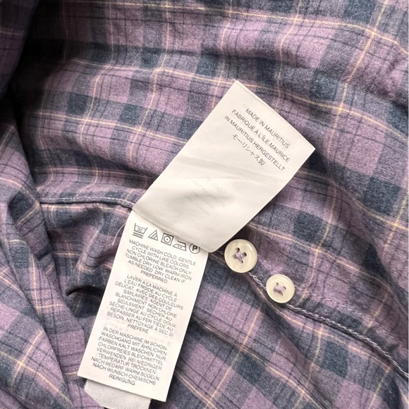 J. Crew Lightweight Cotton Mens Button Down - Medium - Purple and Gray - Picture 3 of 7